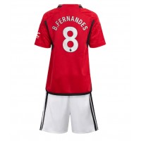 Manchester United Bruno Fernandes #8 Hjemme Trøje Børn 2023-24 Kortærmet (+ Korte bukser)